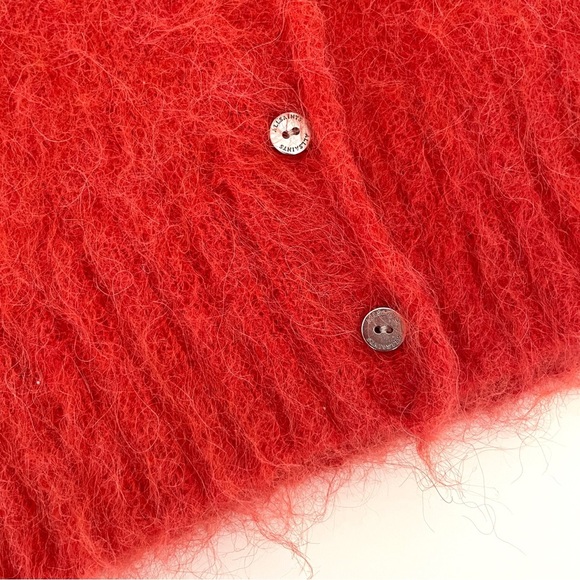 All Saints Alpaca Ork Cardigan Sweater in Lava Red - Picture 9 of 13